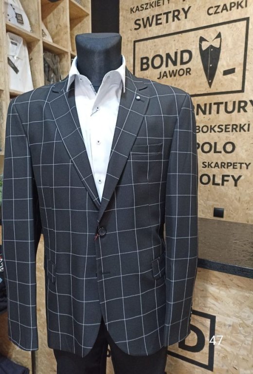 Marynarka czarna w kratę