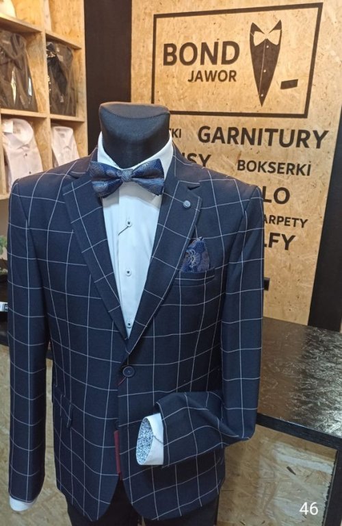 Marynarka granatowa w kratę