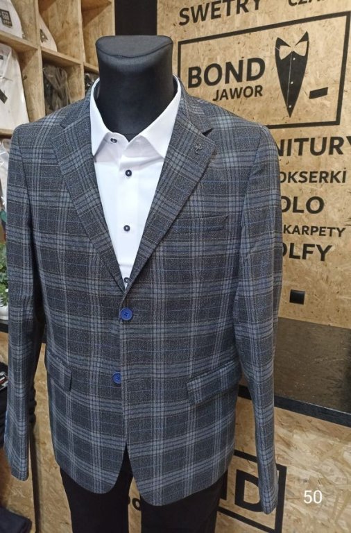 Marynarka szara w kratkę